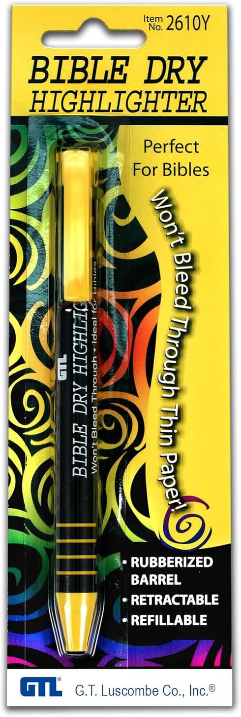 G T Luscombe Bible Dry Highlighter - Yellow Carded