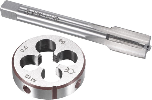 uxcell M12 x 0.5mm Metric Tap and Die Set, Machine Thread Screw Tap & Die Kit for Nut Screw Bolt Repair