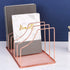 Simmer Stone File Sorter Organizer, 5 Section Magazine Holder Rack for Mail, Paper, Document, Folder, Rose Gold