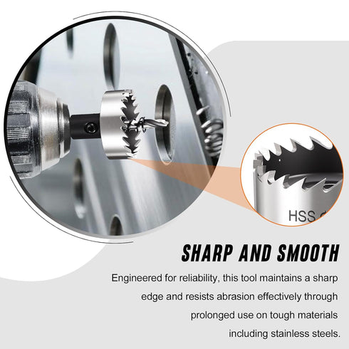 11/16" (18mm) M2 Hole Saw, High Speed Steel Hex Shank How Cutter - Cutting Tool for Thin Stainless Steel Metal