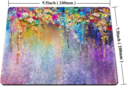 Smooffly Watercolor Flower Gaming Mouse Pad - Abstract Herbs Design, 240MM X 200MM X 3MM for Office Use