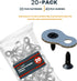 Performore 20 Pack Figure 8 Shaped Steel Desk Top Fastener Clip, Heavy Duty Figure-Eight Fasteners Table Top Connector or Desk Top Fastener Clip, Solid Steel with Nickel Screws