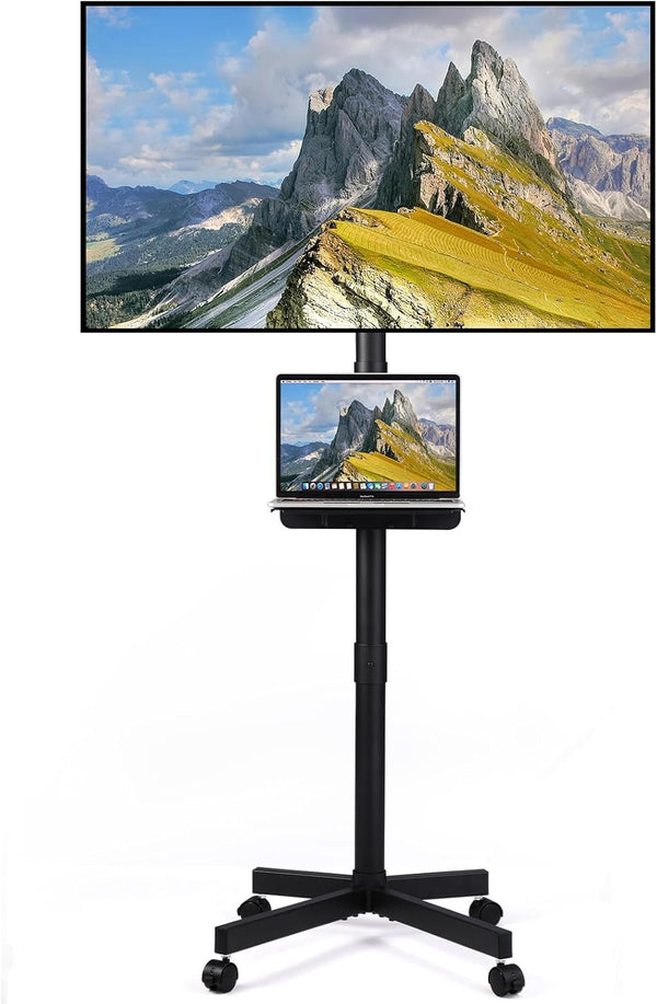 Voitgrsuo Mobile TV Stand for 23-60 Inch LCD LED Flat/Curved Panel Screen TVs,