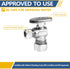 4 Pack Angle Stop Valve, 1/4 Turn Water Shut Off Valves for Bathroom Toilet Kitchen Shower Plumbing