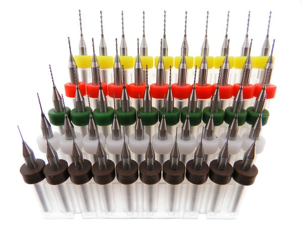 Daewon Industries 50pc Tungsten Carbide Micro Drill Bits Set Drill Press Pin-Vise 10 each