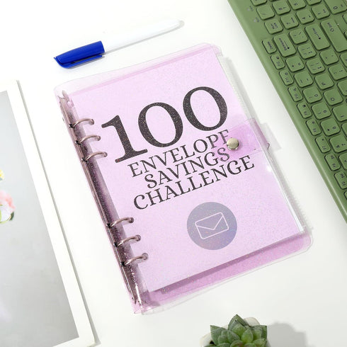 Whaline 100 Envelopes Money Saving Challenge Binder Kit, Easy and Fun Way to Save $5,050 with Cash Envelopes