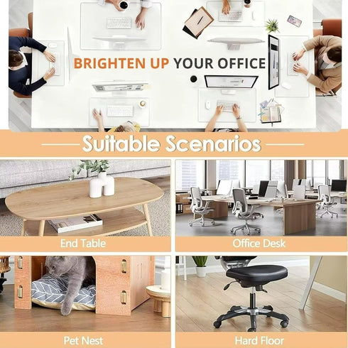 Generic Stand0.08in Office(24" 24") Clear Table Mat for Bedroom Dresser, Clear Desk Mat, Table Cover Protector for TV