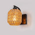 lobolighting Boho Rattan Wall Sconces Hardwired Hand-Woven Farmhouse Wall Lamps Indoor Rustic