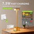 4000mAh 3000K Gold Modern Cordless Table Lamp Rechargeable, Aluminum Touch Lamp & Battery Operated, LED Table Lamps