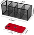 QYH Pencil Holder with 4 Compartments, Metal Mesh Storage Cup for Office Desk Accessories, Makeup Brushes