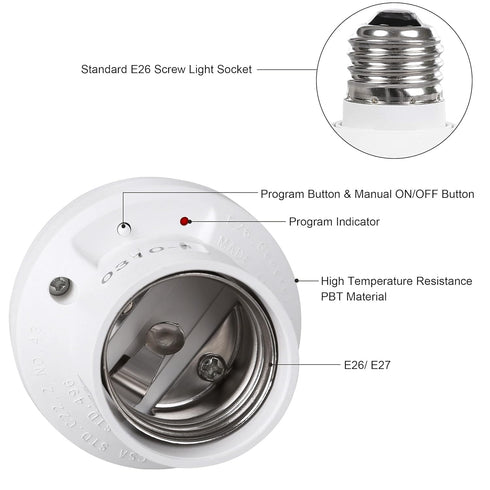 Bulb E26/E27 Listed(2 Remote+4 DEWENWILS Remote Control Light Socket, Wireless Light Socket Switch Kit, Remote Light