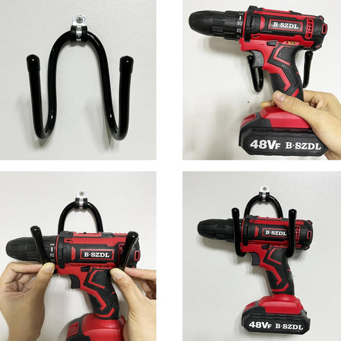 Pmsanzay Power Tool Organizer, 2 Pack Heavy Duty Drill Holder Wall Mount Hangers for Garage Organization