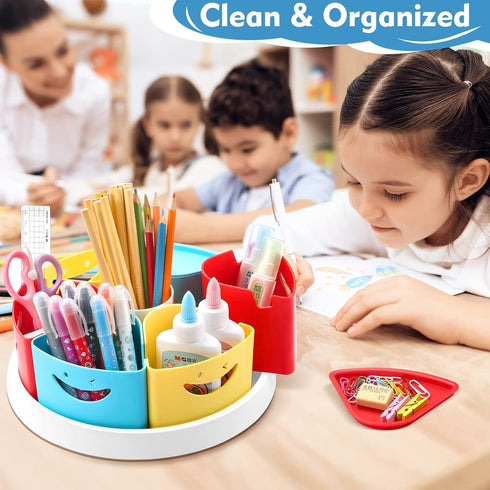 MeCids Art Supply Storage Organizer, 360° Spinning Pen Holder and Caddy for Office, Classroom