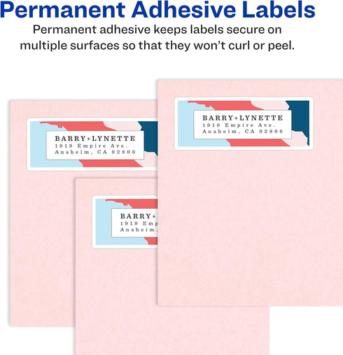 Avery Matte White Shipping Labels, Sure Feed Technology, Permanent Adhesive, 3-1/3" x 4", 120 Labels (8254)