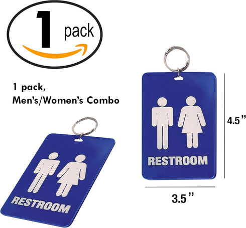Lucky Line Unisex Restroom Pass Key Tag, Plastic with Split Key Ring, 1 Per Pack (53201)