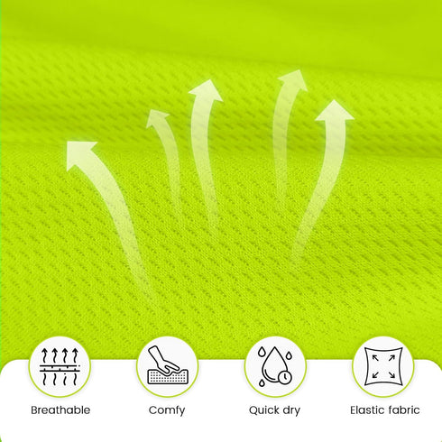 Hi Vis Shirts for Men with Hood, Long Sleeve Safety Shirts, Lightweight, Breathable Construction Work Shirts