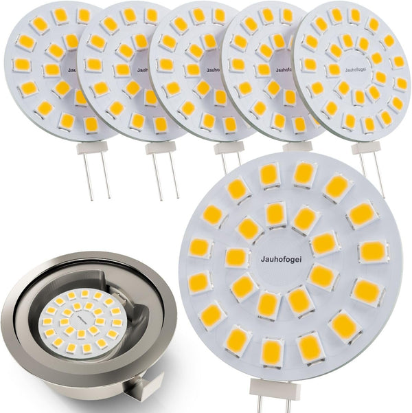 G4 LED Bulb Warm White 3000K, 2W - 20W Halogen JC Bulb Replacement, 12V G4 Base, Under Cabinet Puck Light Bulbs, 6 Pack
