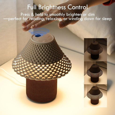 SMARTERIOR 10 Dimmable 30/60/90 Bedside Table Lamp with White Noise Machine - Soothing Sounds, Gesture Control Sensor