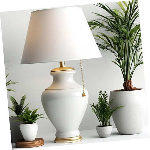 INOOMP Retro Light Socket Pull Chain Base Lamp Holder for Table & Floor Use