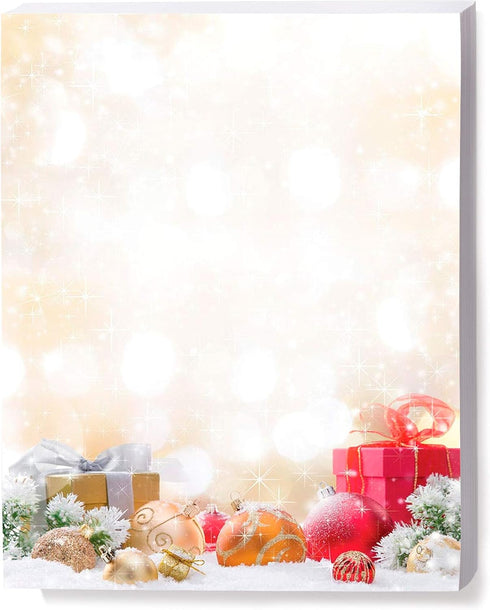 Paperdirect Golden Holiday Magic Winter Christmas Theme Stationery, 25 Sheets, 8.5 x 11 Elegant Premium Writing Paper