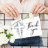 50Pcs FYSUIMU Funeral Thank You Card Cross Flower Sympathy Boxed Thank You Card with Sticker Envelope Blue Floral