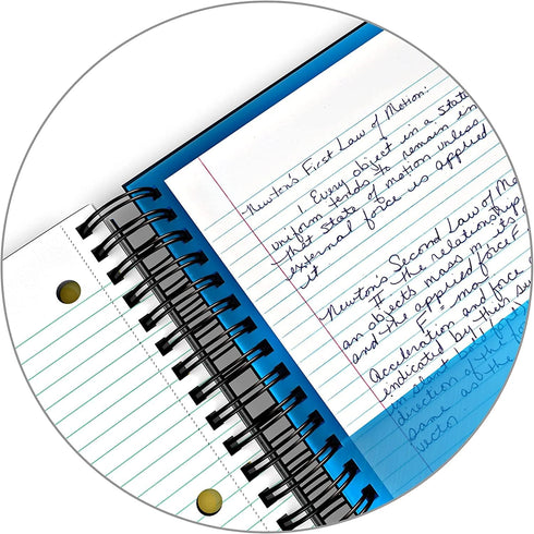 iScholar iQ 3 Subject Poly Cover Double Wire Notebook, College Rule, 9.5 x 6.5 Inches, 120 Sheets