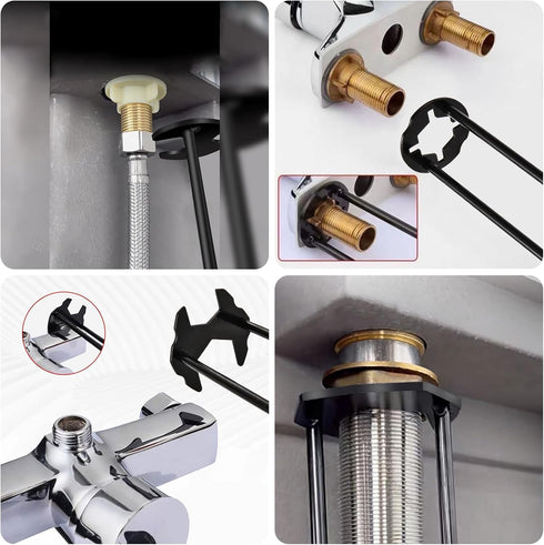 2pcs Multifunctional Sink Wrench, Universal Faucet Tool, 7 Sizes for Tight Spaces, Plumbing Tools for Kitchen Bathroom