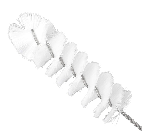 EISCO 12PK Nylon Cleaning Brushes, 9.25" with Fan-Shaped Ends - Twisted Stainless Steel Wire Handle