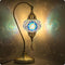 Yarra-Decor Turkish Moroccan Mosaic Table Lamp, Handmade Swan Neck Tiffany Glass Bedside Lamp, 19" (Blue2)