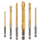 6 Pack Titanium Coated HSS Twist Drill Bit, 3-8mm Hex Shank for Wood Metal Plastic Hole Cutting