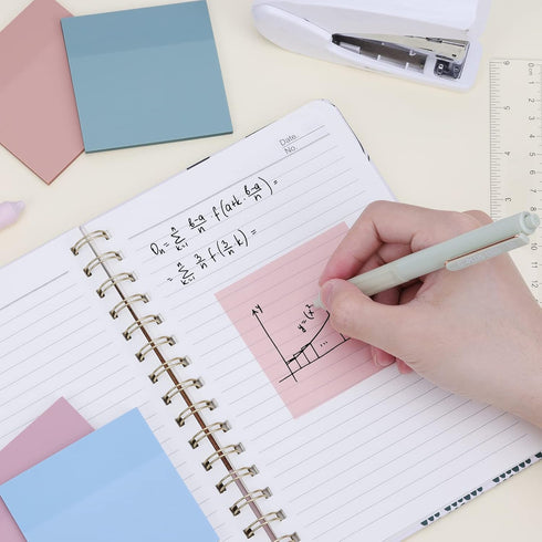 EOOUT Pastel Transparent Sticky Notes, 3x3 Inches, 8 Pack, Clear Sticky Tabs, Translucent Page Markers for Office School