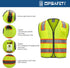 9 Pockets High Visibility Class 2 Safety Vest with 2 Inch Wide Reflective Strips, Zipper Construction Work Vest for Men