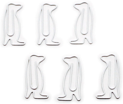 Butler in the Home Animal Penguin Shaped Paper Clips, 100 Count in Silver Tin
