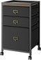 File Cabinet with 4 Drawers, Mobile Rolling Printer Stand, Fits A4 or Letter Size, Fabric Vertical File Cabinet with