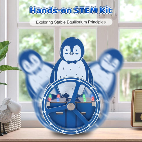 DIY Penguin Soldering Kit, Wobbling Penguin Soldering Project with Motion-Activated RGB Lights, Back to School