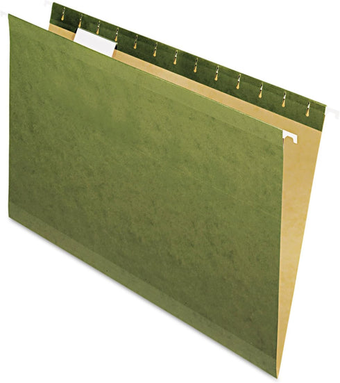 Pendaflex 4153 Hanging File Folders, Legal Size, Standard Green, Untabbed, Box of 25