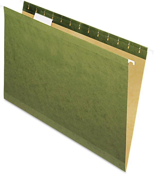 Pendaflex 4153 Hanging File Folders, Legal Size, Standard Green, Untabbed, Box of 25