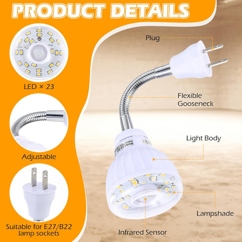 3 Pack Yahenda Motion Activated LED Night Light Plug in Smart Dusk Dawn Sensor Light PIR Infrared Sensor Motion