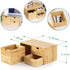 Wisuce Bamboo Desk Organizer, Mini Desktop Drawer Storage Box for Office Home Toiletries, No Assembly Required