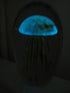 JELLYFISH 6" Yellow/Brown Glass Paperweight (Glow in Dark) - Jelly Fish Paper Weight