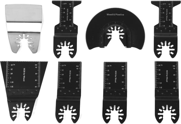 WEN MTB008 8-Piece High Carbon Steel Oscillating Multi-Tool Wood Blade Set