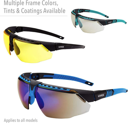 Honeywell Uvex Avatar Safety Glasses, Teal Frame with SCT-Reflect 50 Lens & Anti-Scratch Hardcoat