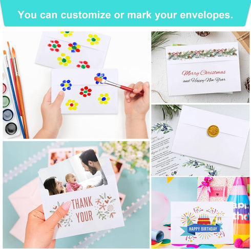 Joyberg 70 Packs A4 White Envelopes, 4x6 Self Seal for Weddings, Baby Showers, Photos, Postcards, Greeting Cards