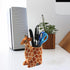TANG SONG Creative Wood Carving Giraffe - Handicrafts Pen and Pencil Holder Office Desk Supplies Organizer