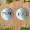 SUQ I OME 3" Round Brushed Stainless Pulls - Premium Push Pull Door Sign & Safety Decals, Silver