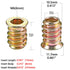 200 Pieces M6 Wood Inserts Bolt Furniture Screw in Nut Threaded Fastener Connector Hex Socket Drive for Wood Furniture Assortment (200 Pcs M6x15mm)