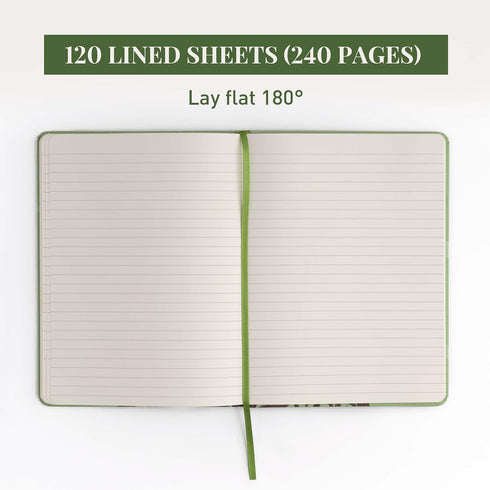 Rileys & Co Notebook Journal for Work and School, Tree of Life, Lined Journal, 8 x 6 Inches, 240 Pages, Hardcover
