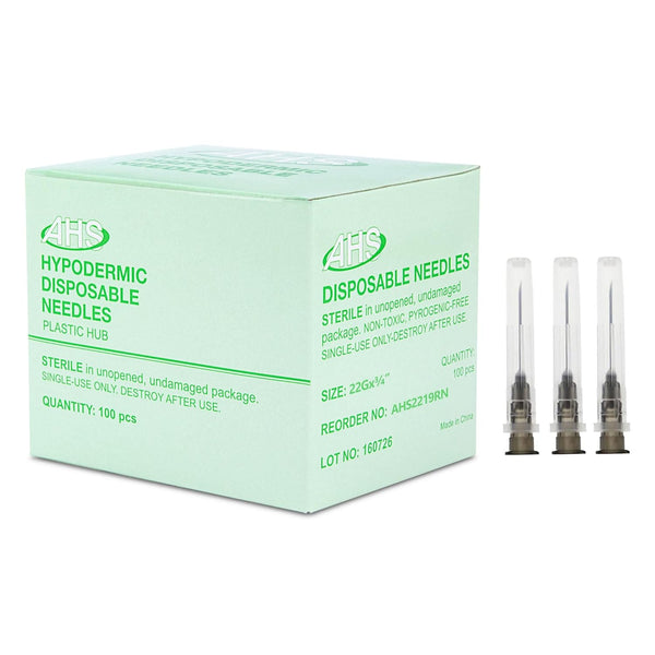 Sterile Disposable Injection Needle with Cap for Animal, Pet, Poultry, and Industrial Dispensing (22G X 3/4)