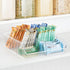 6 Closets, 2 Pack mDesign Plastic Home Office Wide Bin Organizer with Compartments for Cabinets, Drawers, Desks
