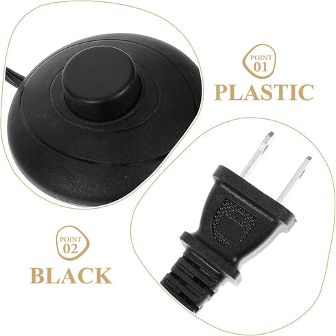 NUOBESTY 11ft Bulbs Ac110 Floor Lamp Foot Switch Replacement Extension Cord Step-on Button Us Standard Plug Controls